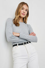 LONG SLEEVE CREW NECK T-SHIRT - HEATHER GREY| Rails for sale