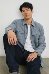 BURR SHIRT JACKET - DENIM WHITE| Rails on sale