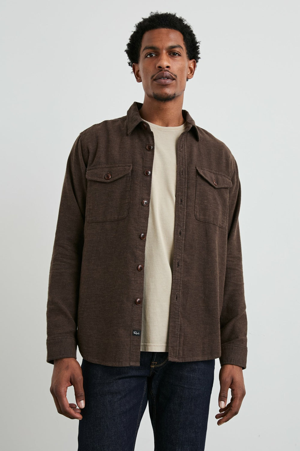 BURR SHIRT JACKET - PINE CONE| Rails sale