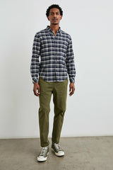REID SHIRT - NAVY LENTIL CREAM| Rails outlet