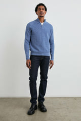 STARK QUARTER ZIP - CERULEAN MELANGE| Rails on sale