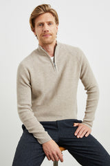 STARK QUARTER ZIP - OAT MELANGE| Rails near me