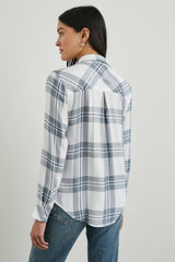 HUNTER SHIRT - WHITE INDIGO MELANGE| Rails for sale