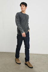 RHEESE LONG SLEEVE TEE - WASHED BLACK| Rails discount