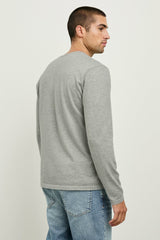 QUENTIN COTTON CASHMERE LONG SLEEVE TEE - HEATHER GREY| Rails outlet