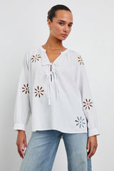 BRIELLE TOP - WHITE EYELET| Rails discount