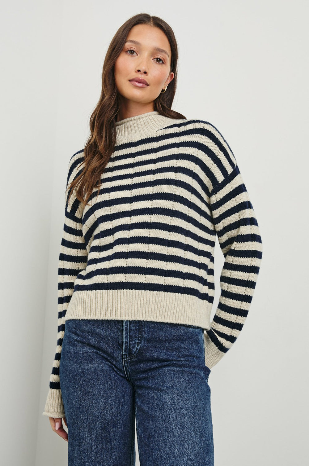 CORRINE SWEATER - OAT NAVY STRIPE| Rails on sale