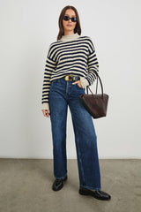 CORRINE SWEATER - OAT NAVY STRIPE| Rails on sale