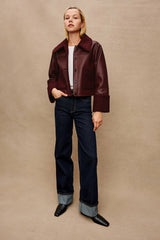 DRIA JACKET - MAROON SHEARLING| Rails sale