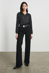 ELOISE SHIRT - SILVER CHARCOAL ONYX| Rails on sale