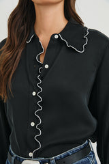 FIA SHIRT - BLACK WHITE PIPING| Rails US