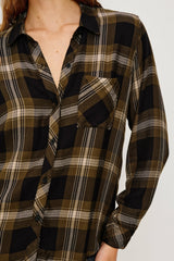 HUNTER SHIRT - BLACK CARMEL LUREX| Rails sale