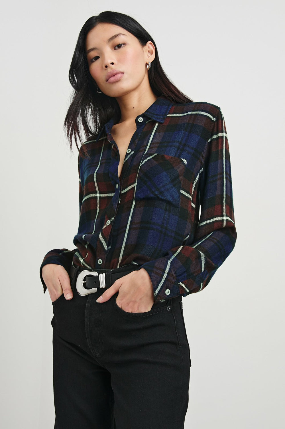 HUNTER SHIRT - CHESTNUT BIRCH NAVY| Rails discount