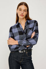 HUNTER SHIRT - PERIWINKLE NAVY SILVER LUREX| Rails online