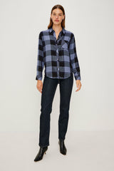 HUNTER SHIRT - PERIWINKLE NAVY SILVER LUREX| Rails online