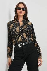KATE SHIRT - NOIR LEOPARD| Rails online