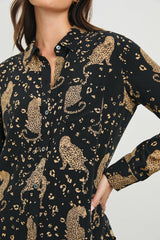 KATE SHIRT - NOIR LEOPARD| Rails online