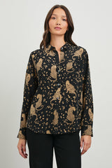 KATE SHIRT - NOIR LEOPARD| Rails online