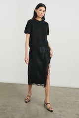 RYLAN SKIRT - BLACK CRINKLE| Rails US