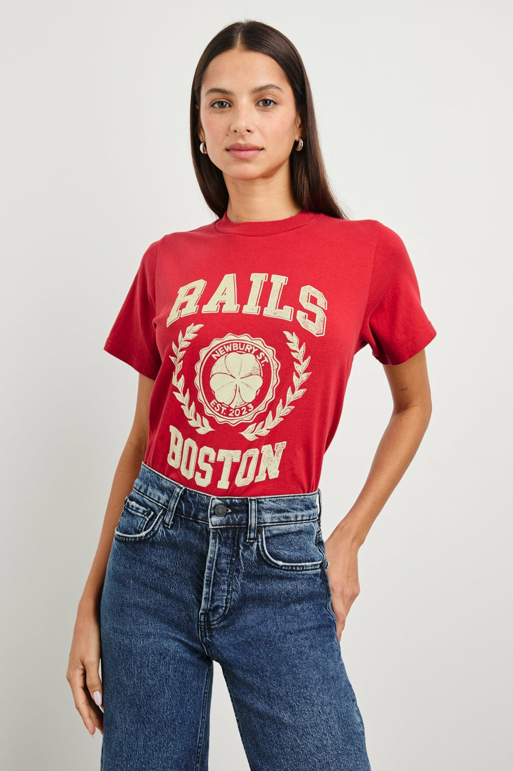 BOYFRIEND T-SHIRT - RAILS BOSTON RED| Rails US