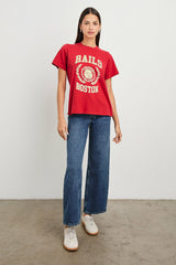 BOYFRIEND T-SHIRT - RAILS BOSTON RED| Rails US