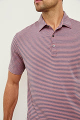 MERCED GOLF POLO SHIRT - HIBISCUS MIRAGE STRIPE| Rails on sale