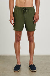 LA BREA SWIM SHORT - OLIVE SEERSUCKER| Rails on sale