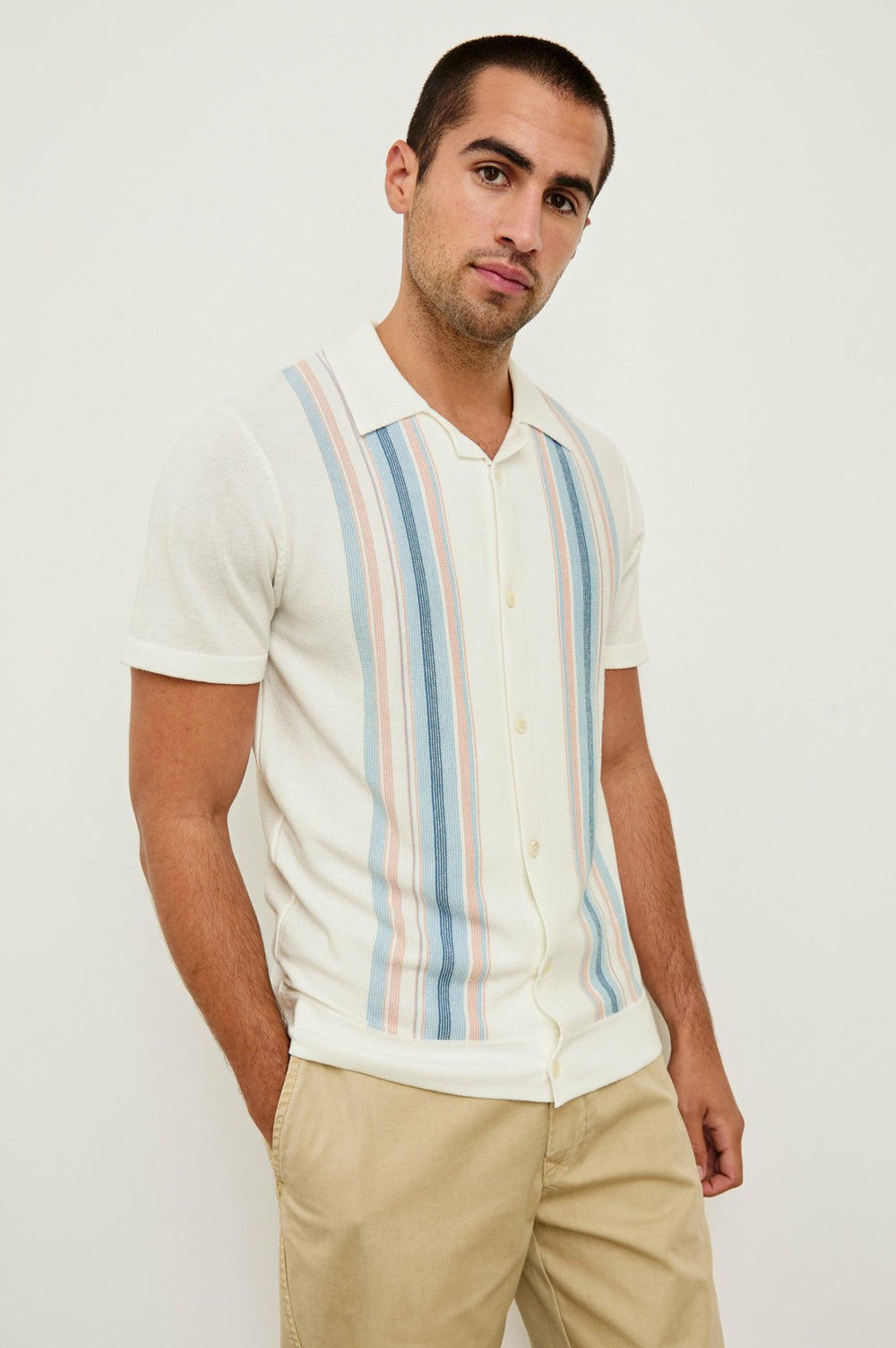 SILAS SHIRT - SKY PINK MULTI| Rails outlet
