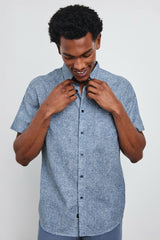 FAIRFAX SHIRT - ABSTRACT BLOCK BLUE| Rails near me