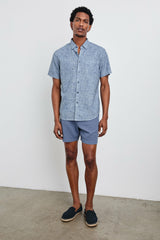 FAIRFAX SHIRT - ABSTRACT BLOCK BLUE| Rails near me