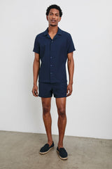 LA BREA SWIM SHORT - NAVY SEERSUCKER| Rails sale