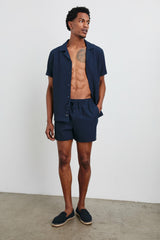 LA BREA SWIM SHORT - NAVY SEERSUCKER| Rails sale