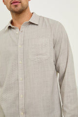 WYATT RELAXED FIT SHIRT - TAHINI ETCH| Rails for sale