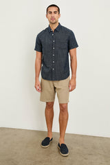 FAIRFAX RELAXED FIT SHIRT - NAVY ETCH| Rails sale