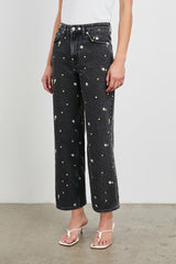GETTY CROP WIDE LEG - ASH BLACK FLORAL| Rails for sale