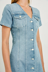 SARATOGA DRESS - FADED SEAGLASS| Rails discount
