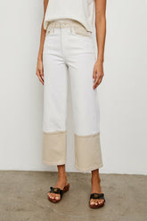 GETTY CROP WIDE LEG - CREMA EMBROIDERED| Rails discount