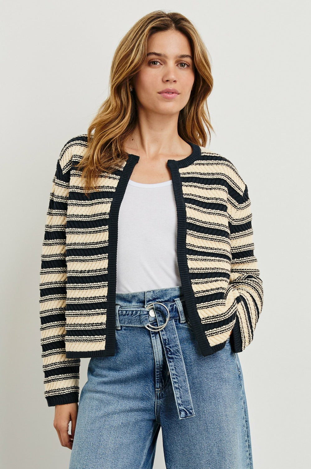 NELLY CARDIGAN - NAVY OAT STRIPE| Rails discount