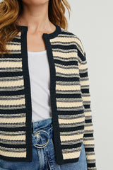 NELLY CARDIGAN - NAVY OAT STRIPE| Rails discount