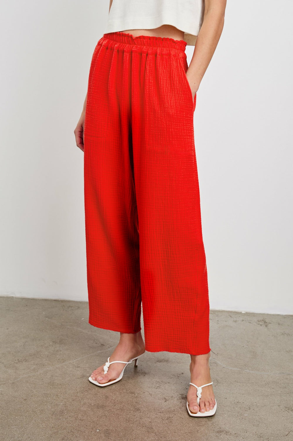 LEON CROP PANT - CHERRY| Rails online