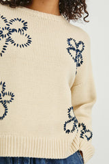 ZOEY SWEATER - IVORY NAVY STITCHED DAISIES| Rails for sale