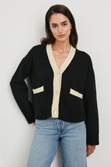 GENEVA CARDIGAN - BLACK IVORY| Rails for sale