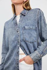 ATTICUS SHIRT - MID BLUE| Rails outlet