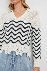LOUISE SWEATER - WAVE STRIPE| Rails for sale
