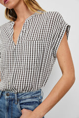 MEL TOP - BLACK GINGHAM| Rails on sale