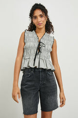 MARTINE TOP - IVORY JET GINGHAM| Rails near me