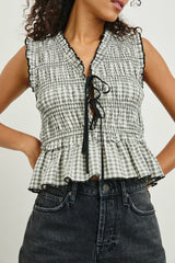 MARTINE TOP - IVORY JET GINGHAM| Rails near me