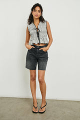 MARTINE TOP - IVORY JET GINGHAM| Rails near me