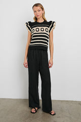 PENELOPE TOP - BLACK IVORY STRIPE| Rails near me