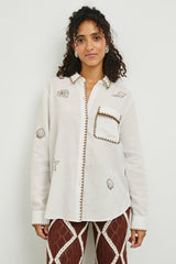 SAYA SHIRT - WHITE MARINE EMBROIDERY| Rails sale